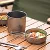 Boundless Voyage Titanium Pot Pan Set with Folding Handles Outdoor