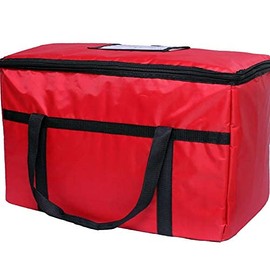 Red Nylon Insulated Food Delivery Bag 23" x 13" x 15"