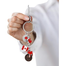 PRETYZOOM Set De Llaveros Decorativos De Nacional De Canadá, 4 Piezas, Con MosquetóN De Aluminio Para Mochilas, Bolsos Y Equipaje, Doble Cara Y Colores NíTidos