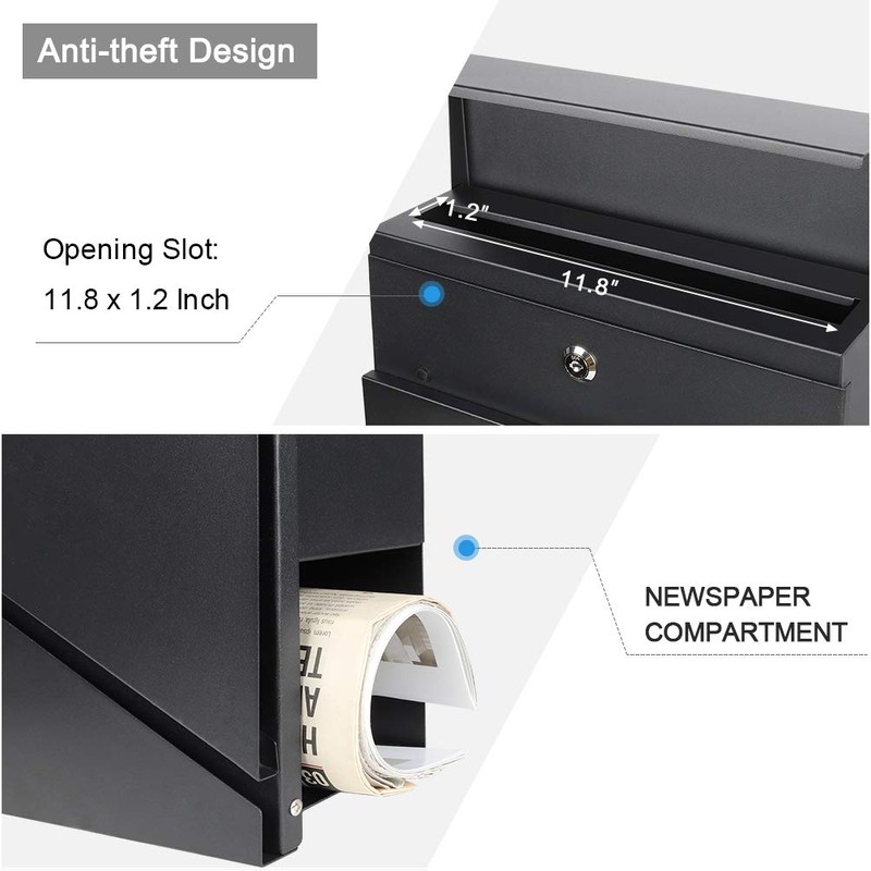 Lockable Mailboxes with Keys,Outdoor Wall Mounted Mail Box with Large