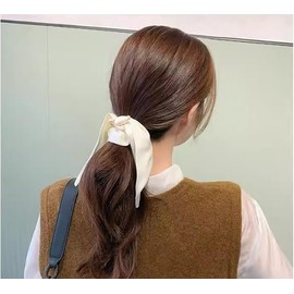 3 PCS Hair Scarf Scruncheis for Women-Bow Hair Ties Elastic Hair Bands Satin Ponytail Holder Hair Accessories for Girl (Style1, One size)
