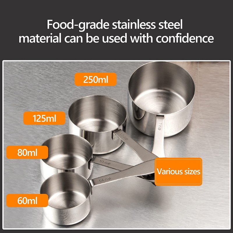 Stainless Steel Measuring Cup Square Handle Measuring Spoon With Scale