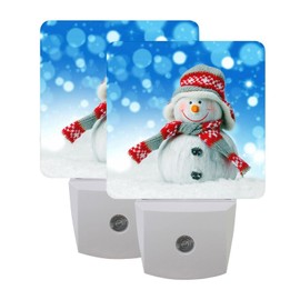 ZiKiLXU Christmas Snowman Night Light, 2Pack Winter Nightlights Plug-in Dusk to Dawn Smart Sensor Led Nightlight for Bedroom Bathroom Kitchen Hallway Stairs Energy Efficient Decor Desk Lamp