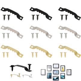 Pack of 60 Sawtooth Picture Hangers, Picture Hangers, Picture Hangers, with Screws, Prong Hangers, Black, Gold, Silver