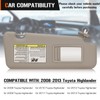 Sun Visor with Light for 2008-2013 Toyota Highlander, Right Passenger
