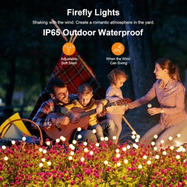 Skeemi Solar Garden Lights – LED Firefly Outdoor Solar Lights, IP65 Waterproof, Swaying “Fireflies” Pathway Lights for Patio Ideal Gift for Women & Grandma (Pack of 4, 32, Heads)