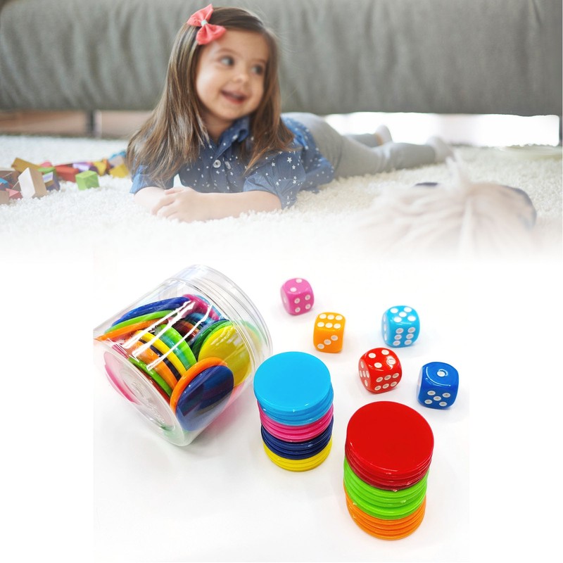 400pcs Learning Counters Chips Round Colorful 3cm Diameter Smooth Multifunctional