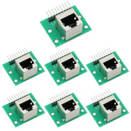AYWHP RJ45 Connector Breakout Board 8 Pin Headers Network Port Horizontal Adapter with PCB Board (Vertical Socket) Pack of 7