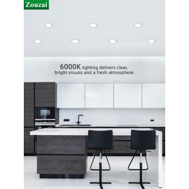 zouzai 12 Pack 4 Inch 6000K Ultra-Thin LED Recessed Light with Junction Box, 9W 810lm Dimmable,Ra>85 High Brightness - ETL an Energy Star Certified
