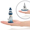 com-four® 2 x Decorative Wooden Lighthouses for Bathroom and Living