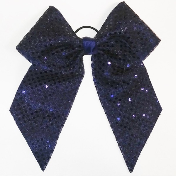 Extra Large Soft Touch Sequin Hair Bow, Long Tails, White