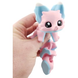 Carly The Cotton Candy Fox 7.5 Inches - 3D Printed Fidget Fantasy Creature