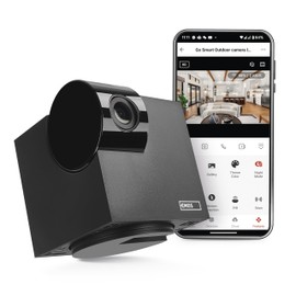 EMOS GoSmart - Smart Home Indoor Surveillance Camera - 3MP Rotating WiFi IP Camera with App - Night Vision - Tilt and Swivelling - Google Assistant and Alexa Compatible - Black