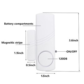 4 Pack Window Door Alarm, Door Sensor Alarm for Kids Safety, Alarm System for Home Security for Pool, Garage, Apartment, Dorm, RV and Office