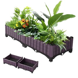 Raised Garden Bed Garden Planter Box with Drainage Holes, Plastic Raised Beds for Gardening Vegetables Herb Flowers,Garden Beds Outdoor for Garden Patio Deck Balcony