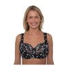 Black & Silver Underwired Full Cup Lace Bra (34F)