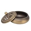 Antique Incense Burner Brass Holder with Lid Fireproof Cotton Interior
