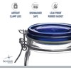 Bormioli Rocco Fido Square Jaw with Blue Lid, 50-3/4-Ounce