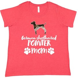 inktastic German Shorthaired Pointer Mom with Paw Prints Women's Plus Size T-Shirt 3X Vintage Red 3c2ce