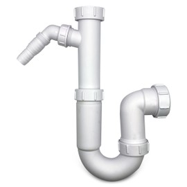 CranPlas | 40MM P Trap with Spiggot | Sink Waste Trap | Kitchen Sink Pipe Fittings | Universal Fit for UK Pipes | Easy Install | Durable, Leak-Proof Sink U Bend