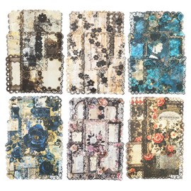 MiyouLuna 60Pcs Gothic Lace Scrapbook Paper, Vintage Ephemera Pack for Scrapbooking, Journaling, Junk Journal Supplies & DIY Crafts, with Glue Tape