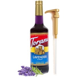 Premium Lavender Syrup For Coffee or Beverage 25.4Oz Bottle With Alpha Pantry Gold Pump Coffee Syrup Dispenser
