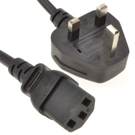 kenable Power Cord UK Plug to IEC Cable PC Mains Lead C13 1.8m 6ft [1.8 metres]