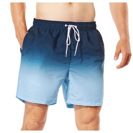 Mywu Traje de baño para hombre de secado rápido, pantalones cortos de natación de 5 pulgadas de entrepierna, Azul (Sky Blue), Medium