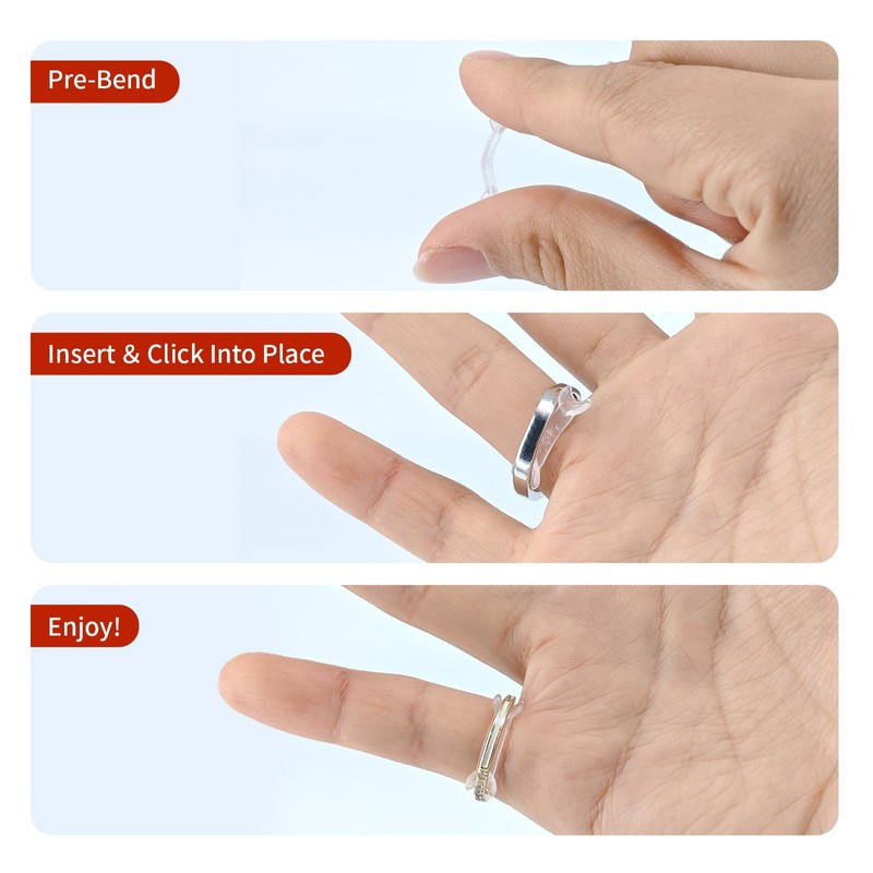 Invisible Ring 12pcs Multi-Size Clear Band Adjuster with 6 Sizes