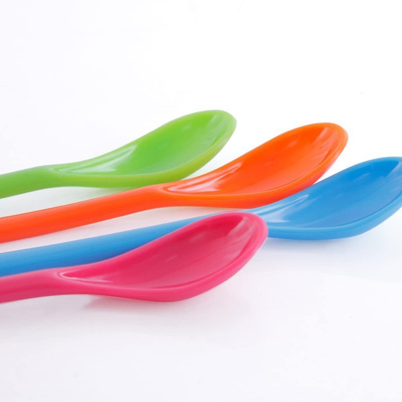 SURALIN Set of 4 colourful plastic spoons, small spoons, coffee