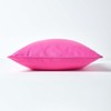 Homescapes - 100% Cotton Plain Cerise Cushion Cover - 45