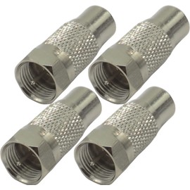 Audio Fan RCA (Female) to F Type Male Converter Plug Antenna Plug Adapter Converter Connector Coaxial Connector RCA Socket to F Plug Set of 4