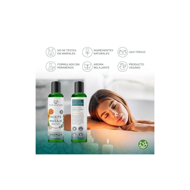 Aceite Descontracturante y Relajante para Masaje Descanso Profundo 125 ml
