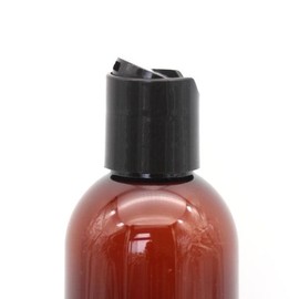 DIY Container Amber Tall PET Plastic Bottle with Black Disc-Cap - 250ml