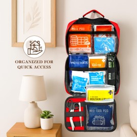 Everlit Care 380 Pcs First Aid Kit All-Purpose Medical Essential Kit for Cuts, Scrapes, Burns, Emergency Preparedness | for Home, Office, Car, Travel, Camping, Outdoor (Black)