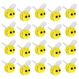Ouligay Pack of 20 Bee Felts Wool Mini Bee Decoration Wool Felt Bees Small Felt Bees Small Bee Figures for DIY Crafts Clothing Hat Baby Shower Decoration