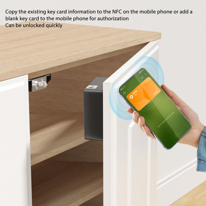Hidden NFC Lock Electronic Drawer Locks Invisible Cabinet Lock Punch