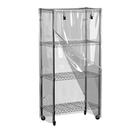 IndigoTempest9 Clear Vinyl Waterproof Shelf Cover for Wire Shelving - 48" W x 18" D x 72" H - with Zipper Closure - Protects from Dust and Debris - Only Cover