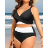 Bikini de talle alto para mujer, de dos piezas, traje
