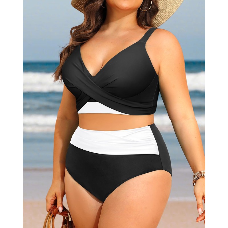 Bikini de talle alto para mujer, de dos piezas, traje