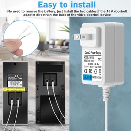 18V Video doorbell Power Adapter 110V-240V AC to DC 18V1A Adapter for Ring Video Doorbell Pro and Ring Video Doorbell 2,Fit for Honeywell Nest, Ring/Wyze Video Doorbell.