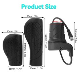 Frdhee Half Twist Throttle, Electric Bike Right Handle 20X Half Handle Twist Throttle Conversion Kit 12V/24V/36V/48V/60V/72V for Ebike MTB Conversion Kit Parts