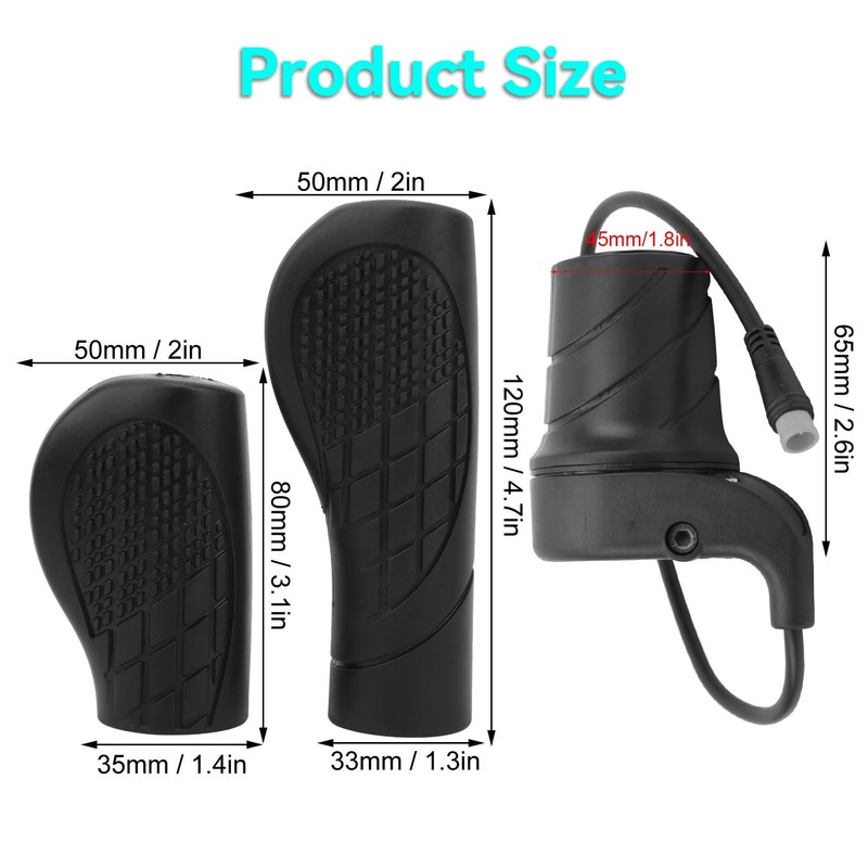Frdhee Half Twist Throttle, Electric Bike Right Handle 20X Half