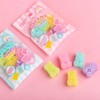 Refoiner Eraser, Elementary School Students, 5 Mini Erasers, Translucent Jelly,