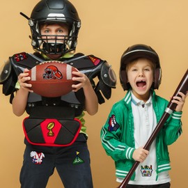 Football Embroidered Iron-on Patches Applique - TONEDIY 19PCS Iron on/Sew on Chenille Decorative Applique Patches for Girls Boys - Embroidered Patches for Trucker Hats Jackets Backpacks Clothing