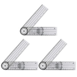 3PCS Clear Goniometers, Plastic Protractor Angle Finder, Angle Ruler with 7 Inch Arm, Angle Finder Protractor, Miter Angle Finder, Measurement Tool for School Office Measuring Work