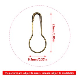Hocansen Pack of 1000 Safety Pins, Metal Pumpkin Needles, 22 mm, Pear-Shaped Snails, Calabash Pin for Stitch Markers, Knitting, Sewing Accessories (Bronze/HL)