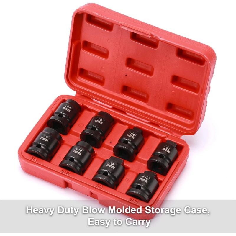 Focus tool 8PCS 1/2-Inch Drive Pipe Plug Socket Set Cr-Mo