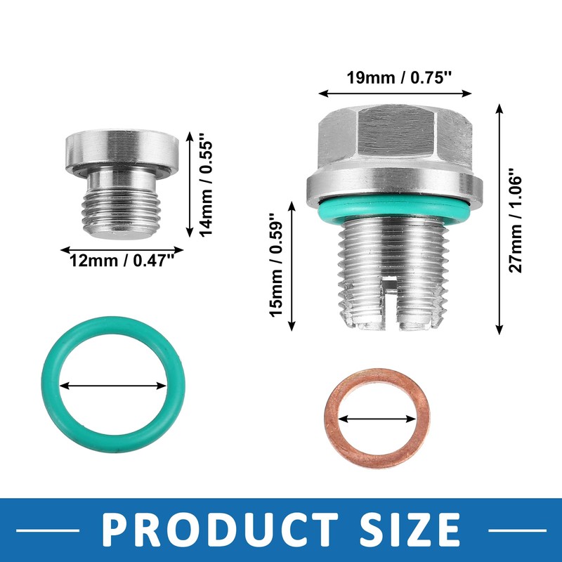 A ABSOPRO Magnetic Oil Drain Plug Bolt M14x1.25