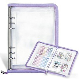Jinmoioy Clear A5 Binder Display Album, Unmarked, 4-Pocket Storage Refill 20 Sheets, Removable Sticker Storage Album for Collection, Organization, and Display, Refillable Memo Pad, Otaku Activity